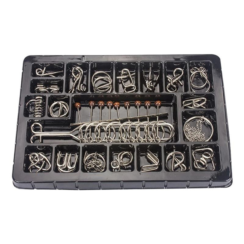 Yiran bag 3D Montessori Puzzle Draht IQ Denksportaufgabe Metall - Bild 3