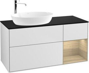 V&B Waschtischunterschrank Finion mit Wandbeleuchtung, Farbe: Weiß lackiert, B/T/H: 120 x 50,1 x 50,1 cm - Bild 1