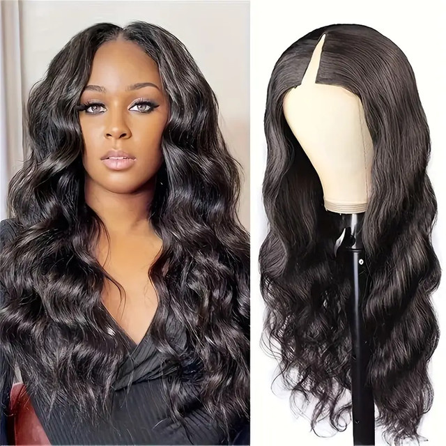 mamushow V-Part Perücke, Body Wave, Brasilianisches Echthaar, 180% - 200% Dichte - Bild 1