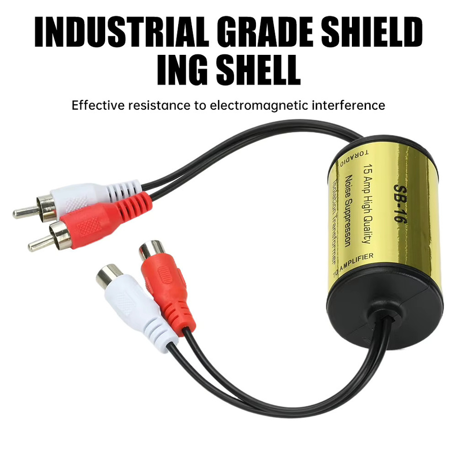 diymore RCA Audio-Rauschfilter und Erdschleifenisolator in Gold zur Beseitigung von Summen und Statik für Auto- und Heimstereoanlagen - Bild 2