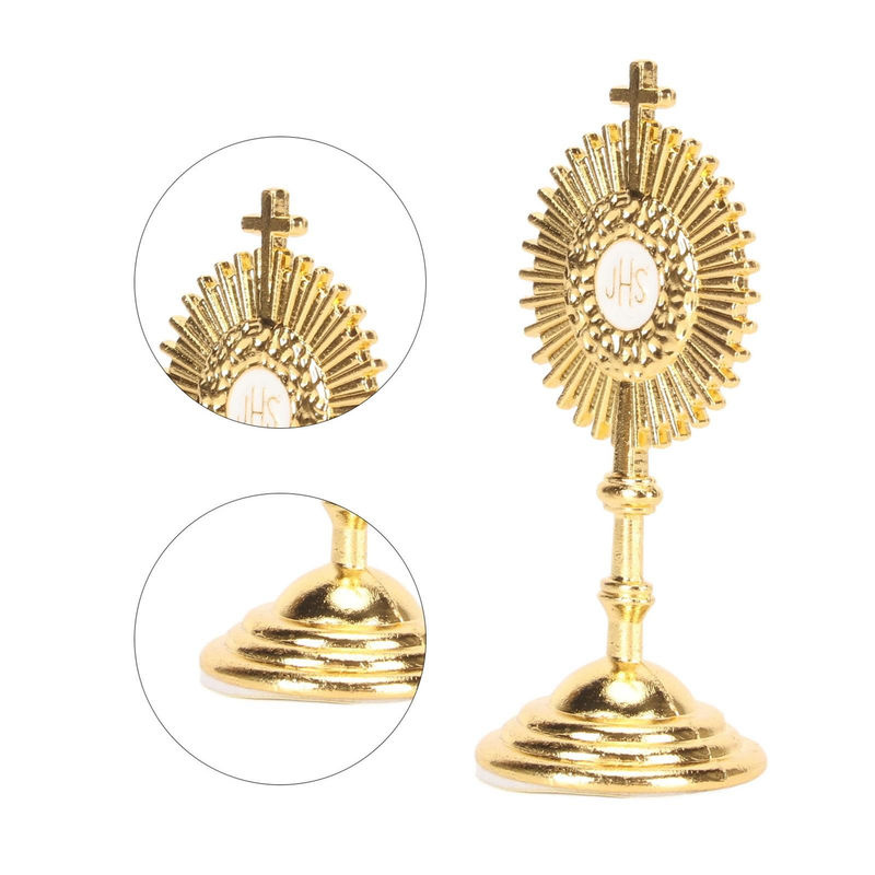 Tooarts Christliche Kommunion-Statue aus Metall in Gold als klassische Tischdekoration - Bild 2