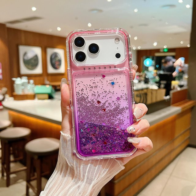 Bling Handyhülle mit Farbverlauf und Treibsand-Effekt in Multicolour und Transparent für iPhone Modelle - Bild 1
