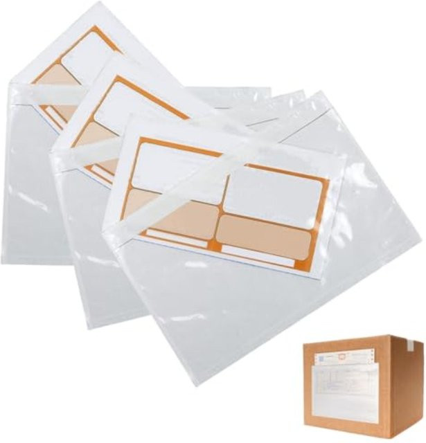 50 Stück transparente Dokumenten-Versandtaschen aus Kunststoff mit selbstklebender Versiegelung für Rechnungen und Dokumente - Bild 1