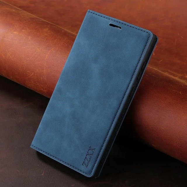 Magnetische Lederhülle als Geldbörse für Samsung Galaxy A-Serie in Blau - Bild 1