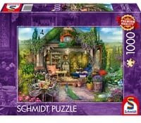 Schmidt Spiele Puzzle Gartenhausglück in den Weinbergen, farbenfrohe Landschaft, 1000 Teile - Bild 1