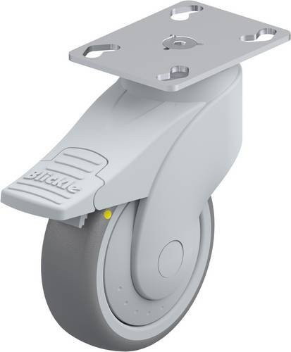 Blickle Lenkrolle LWGE-TPA 101KF-FI-ELS-P25 mit Feststeller in Silber und Grau, Rad-Durchmesser: 100 mm, Tragfähigkeit: 70 kg - Bild 1