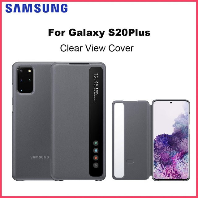 Samsung Galaxy S20+ Clear View Cover EF-ZG985 Flip Case für Galaxy S20Plus 5G in Transparent und Weiß - Bild 1