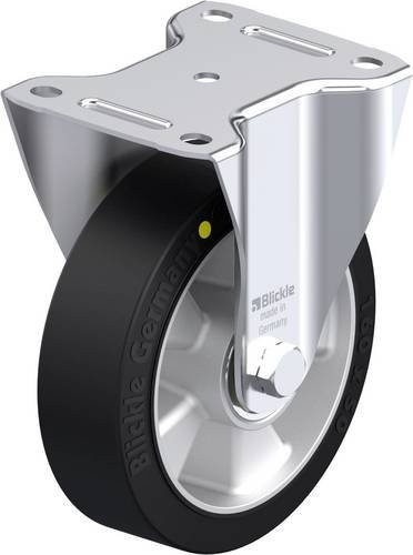 Blickle B-ALEV 160K-EL Stahlblech-Bockrolle in Schwarz und Silber mit 160 mm Rad-Durchmesser und 400 kg Tragfähigkeit - Bild 1