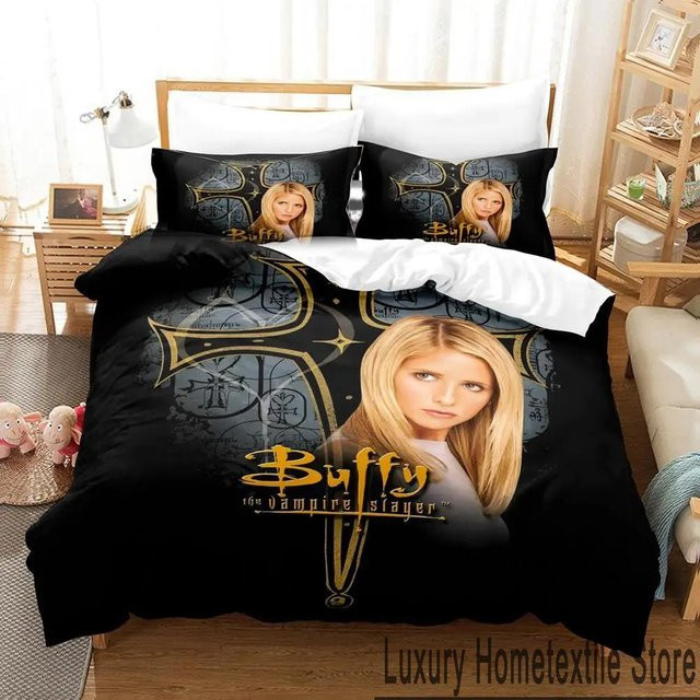 Bettwäsche Set Buffy Im Bann der Vampire mit Bettbezug und Kissenbezug, Schwarz, B/H: 140 x 210 cm - Bild 1