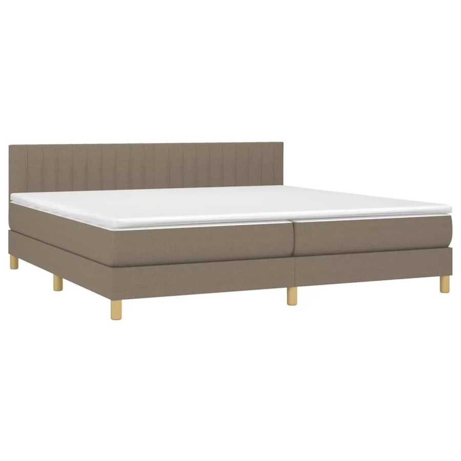 vidaXL Boxspringbett mit Matratze in Beige, Hybrid-Design mit LED-Unterbettbeleuchtung und USB-Anschluss, B/T: 200 x 200 cm - Bild 2