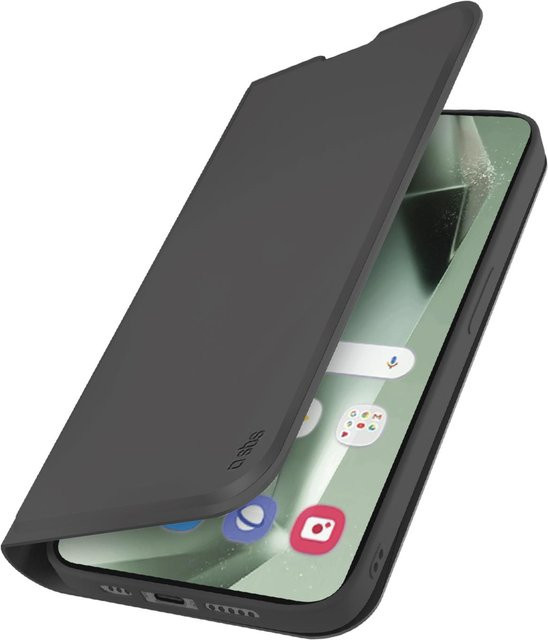 Klapphülle mit Ständer und Soft-Touch-Oberfläche für das Samsung Galaxy S24 FE, Schwarz - Bild 1