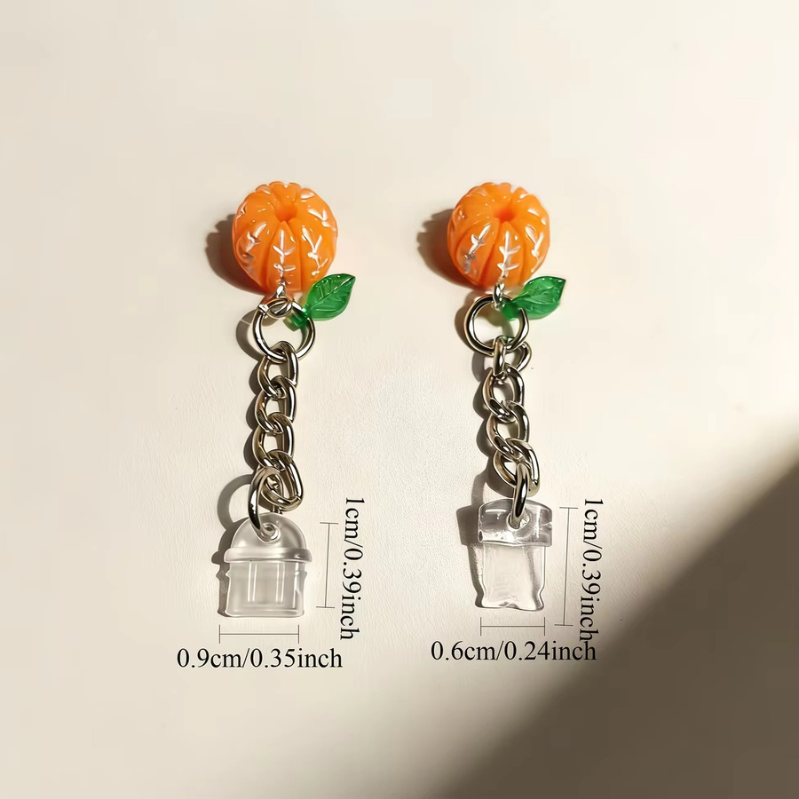 Niedlicher Orangen-Frucht-Anhänger als Staubschutz für Laptops und USB-C Anschlüsse in Orange - Bild 2