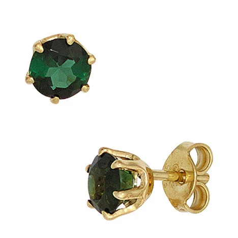 Colfem Ohrstecker 585 Gelbgold, 2 Turmaline grün, Damen - Bild 1