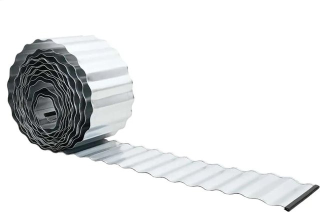 vidaXL Rasenrand aus galvanisiertem Stahl in Silber, B/H: 1000 x 15 cm, Dicke: 0,03 cm - Bild 1
