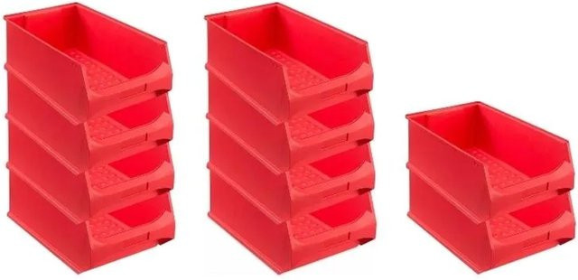 PROREGAL SparSet 10er Pack Rote Sichtlagerboxen mit 21,8 Litern Volumen, H x B x T: 20 x 30 x 50 cm - Bild 1