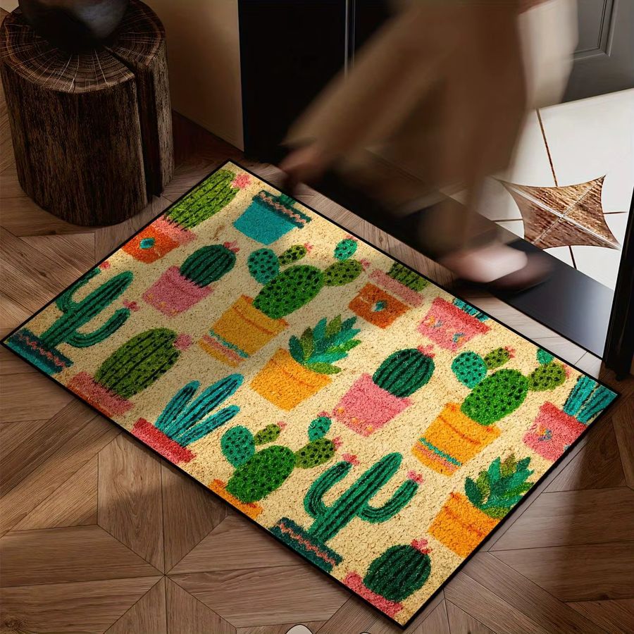 VIKAMA Bunter Kaktus-Teppich als waschbare Bodenmatte in Multicolor - Bild 3