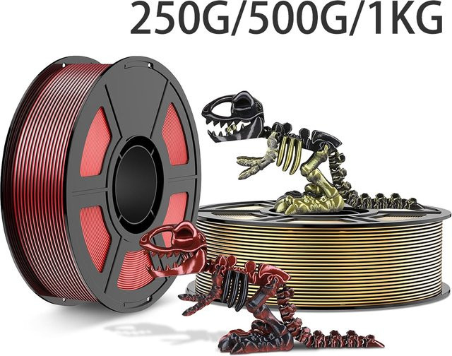 3D Maliang PLA Seide Filament Zweifarbig Gold Schwarz und Schwarz Rot für FDM 3D-Drucker 1,75mm - Bild 1