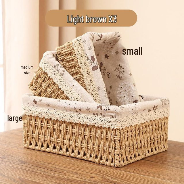 Value Vault Aufbewahrungskorb aus Rattan in Beige, B/T/H: 18 x 12 x 8 cm - Bild 1