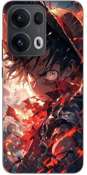 Maniacase Handyhülle für Oppo Reno 13 Pro 5G mit One Piece Luffy Manga Anime Kunst Design in Schwarz und Multicolour - Bild 1