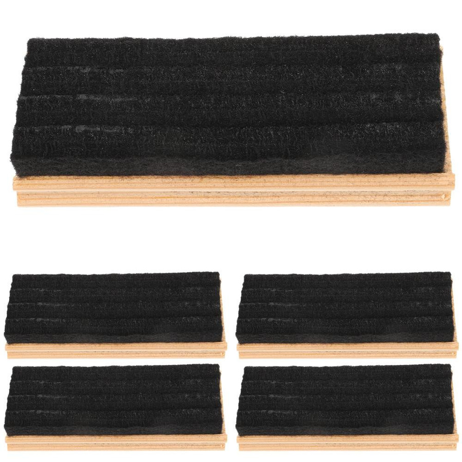Yiran Furniture Whiteboard Radiergummi Set aus Wollfilz und Holz in Schwarz, 5 Stück - Bild 2