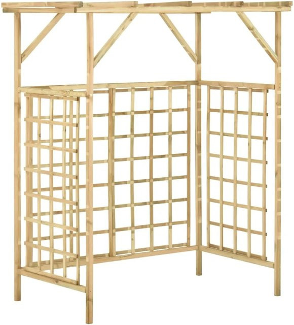 vidaXL Pergola für 2 Mülltonnen aus imprägniertem Kiefernholz in Braun oder Grün, B/T/H: 168 x 80 x 80 cm - Bild 1