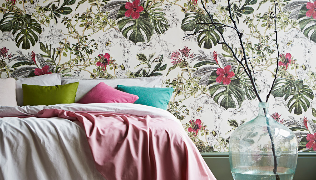 Sian Zeng Tapete Summer Tropical Bloom in Grün und Multicolour mit floralem Naturdesign aus Vlies - Bild 2