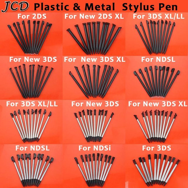 JCD 10er Set Metall Teleskop Stylus mit Kunststoffspitze für Nintendo 2DS, 3DS, NDSL und NDSi - Bild 1
