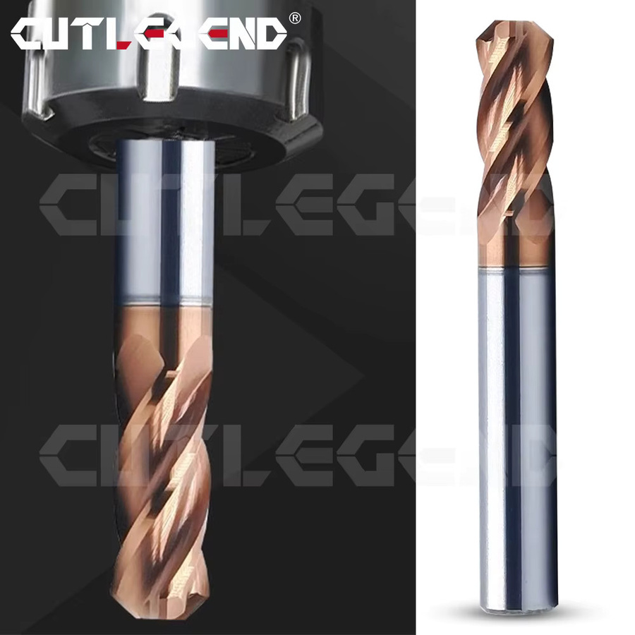 HRC60 C-Spitzenwinkel 45 Grad Eckenfase Fräser zum Entgraten, Hartmetall CNC-Werkzeug für Stahldurchmesser 3–12 mm, Farbe: Silber - Bild 2