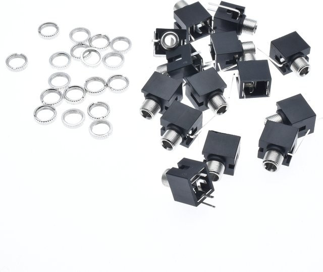 VOSORON PJ-301M 3,5-mm-Audio- und Video-Buchse, 90-Grad-Vollkupfer-Headset-Buchse in Schwarz - Bild 1