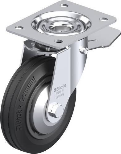 Blickle Lenkrolle LE-VPP 150R-ST-FA mit Feststeller in Schwarz und Grau, Rad-Durchmesser: 150 mm, Tragfähigkeit: 135 kg - Bild 1