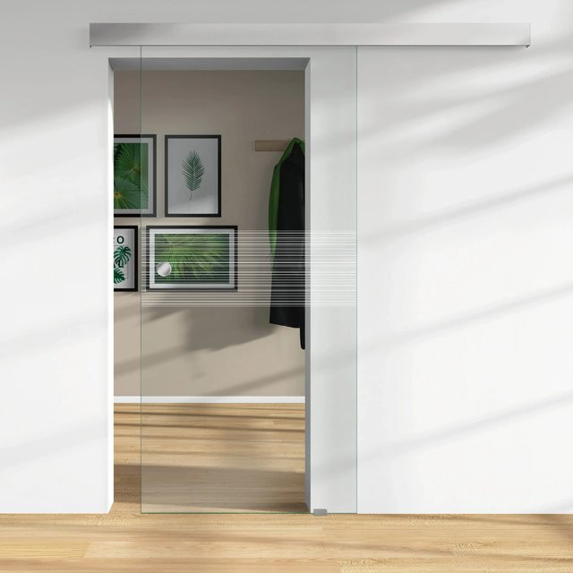 Skyscope Glasschiebetür ESG Floatglas mit Lasermattierung, transparent, B: 206,0 cm, H: 94,0 cm, Tiefe: 0,8 cm - Bild 1
