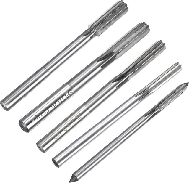 UXCELL Spannreibahle Set H7 mit gerader Flöte aus HSS-Cobalt für Stahl, Aluminium, Kunststoff und Holz, Farbe Silber, Durchmesser: 2,5 mm bis 13 mm - Bild 1