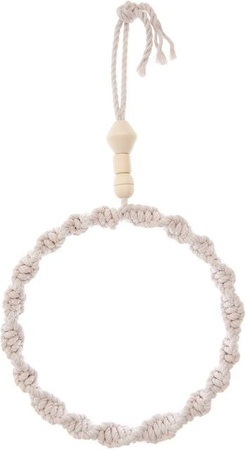 Makramee Set mit umknotetem Ring von Rico Macrame aus Holz und Bambus, Durchmesser: 20,0 cm
