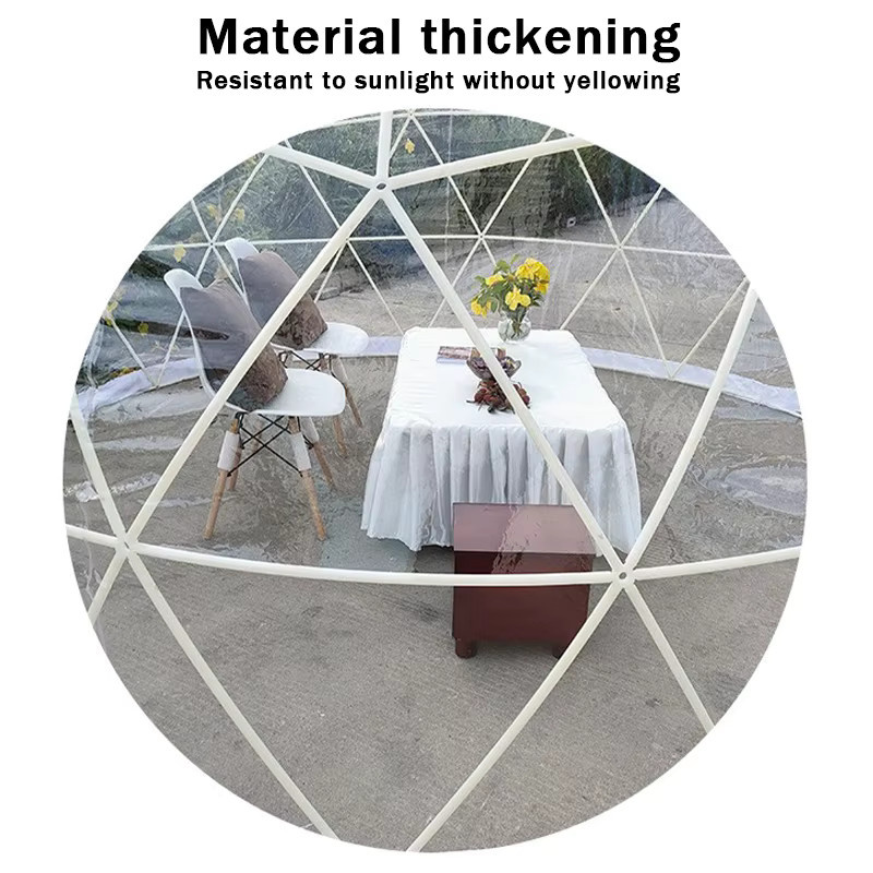 LIADUS Transparentes TPU-Zelt mit Blasenkuppel aus PVC, wetterbeständiges Garten-Dome-Zelt für Veranstaltungen und Camping, B/T/H: 360 x 360 x 220 cm - Bild 5