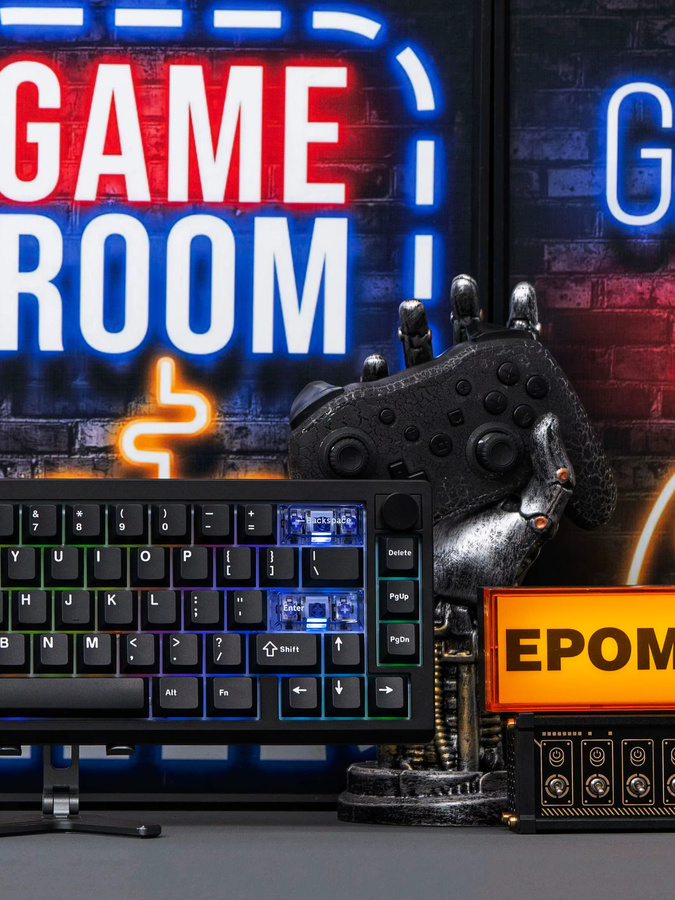 EPOMAKER Magcore65 Lite Mechanische Tastatur, 65 % US-QWERTY-Layout, Schwarz, Kabellos via Bluetooth oder 2,4 GHz sowie Kabelverbindung, RGB-Hintergrundbeleuchtung, 8K Polling Rate - Bild 6