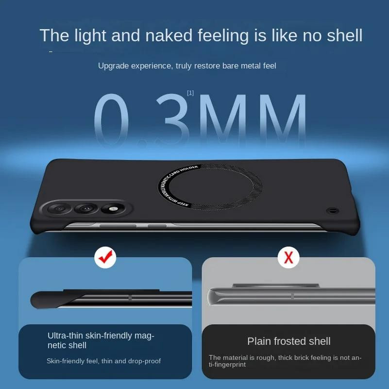 OnePlus Nord CE Stoßfeste Handyhülle aus hartem PC mit magnetischem rahmenlosem Design in Matt-Optik - Bild 4