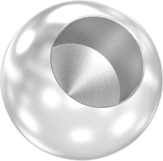 FeNau Vollkugel aus Edelstahl V2A in Silber, geschliffen, Durchmesser: 25 mm, Sackloch: 14,6 mm - Bild 1