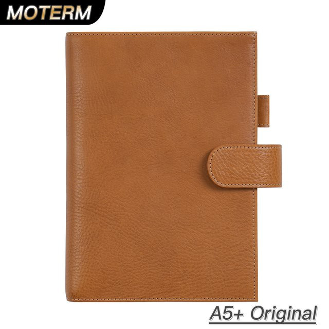 Moterm Vollnarbenleder Hülle für Hobonichi Cousin A5 Notizbuch und Planer aus pflanzlich gegerbtem Leder in Blau und Braun - Bild 1