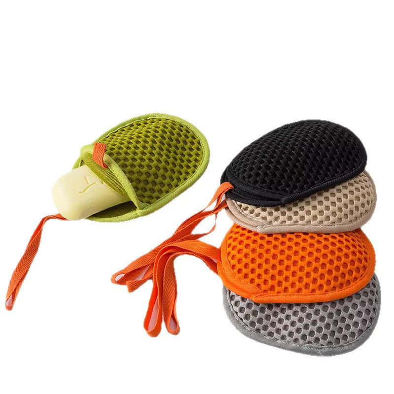 2-in-1 Bade-Luffa-Handschuh, doppelseitig, grün - Bild 4