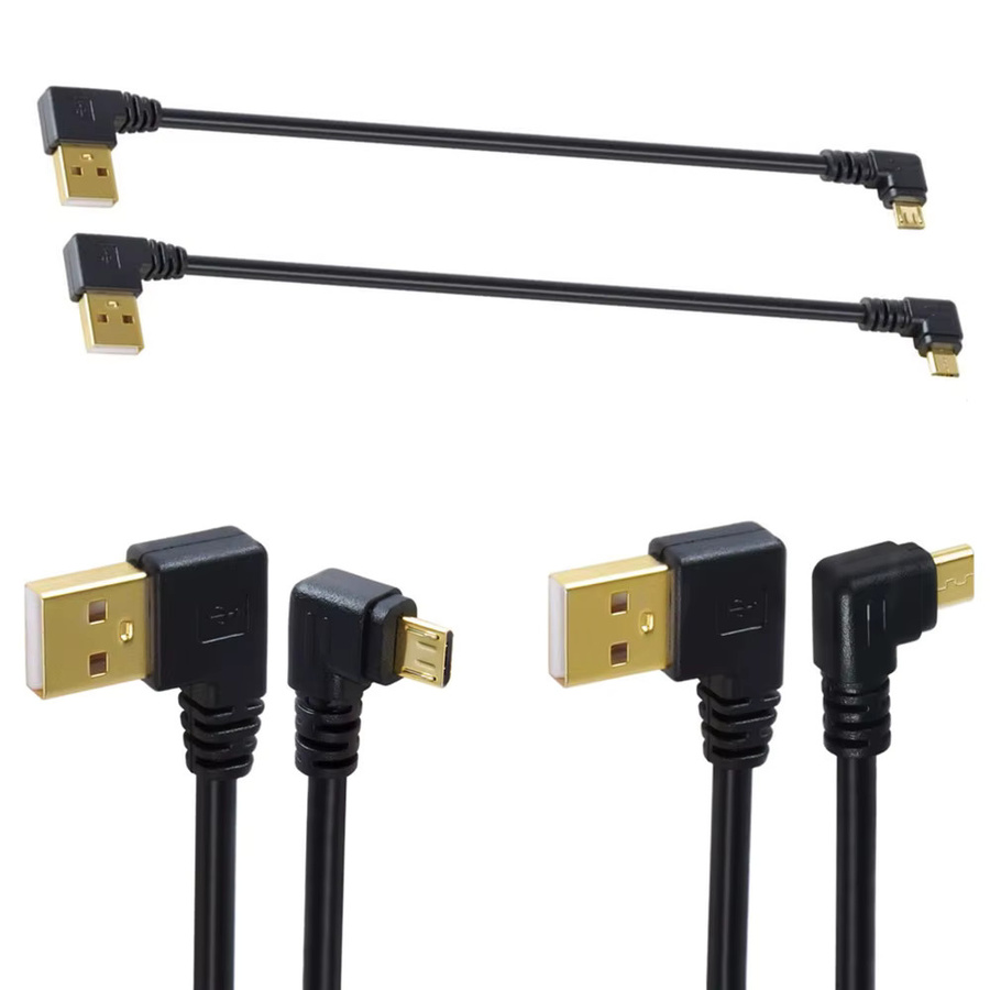 BSN USB 2.0 auf Micro-USB-B Kabel, vergoldet, 90-Grad-Winkel, schwarz, Länge: 15 cm - Bild 3