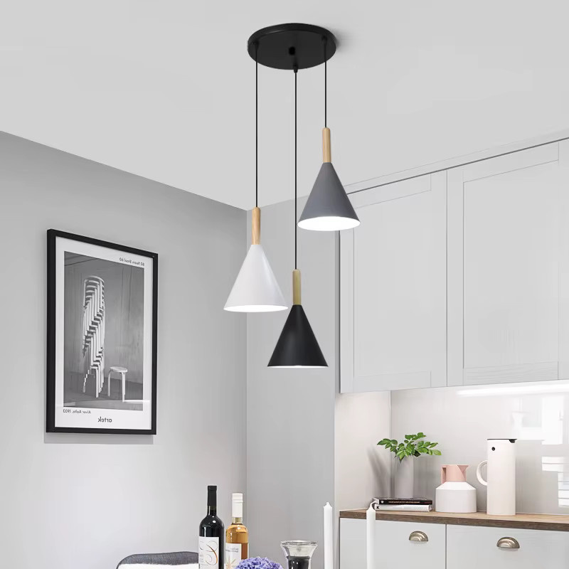 SUNMEIYI Moderne LED Pendelleuchte im Nordic Design aus Metall für Esszimmer und Bar, Macaron Farben, E27 Fassung - Bild 2