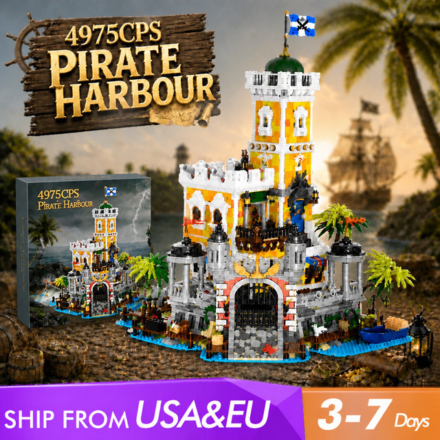barweer Piratenhafen Mittelalterliche Burg, Klemmbausteine, 4975 Teile, ab 14 Jahre - Bild 1