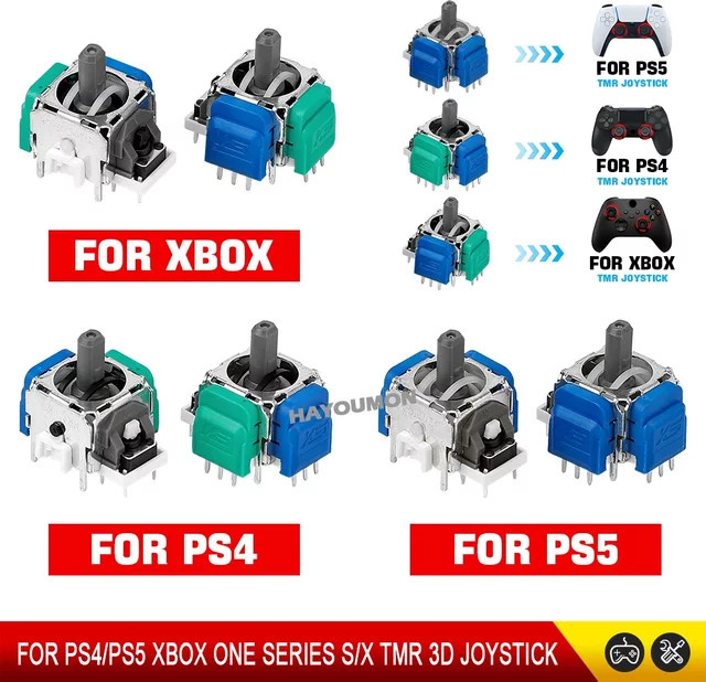 Royaldraid K-Silver TMR Elektromagnetischer Joystick für PS4 PS5 und Xbox Series S X Controller, Magnetischer 3D Analog-Stick mit Sensor, Farbe: Silber/Mehrfarbig - Bild 1