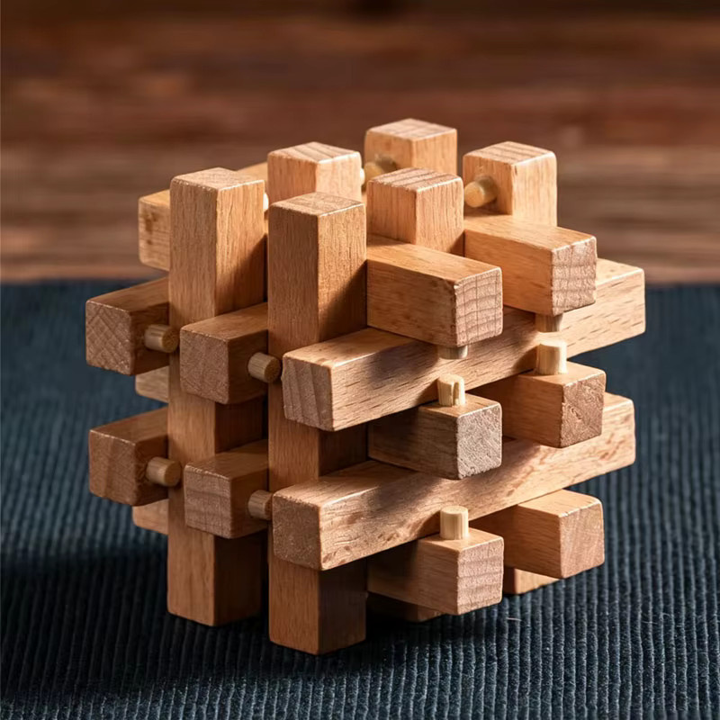 Luban Schloss Achtzehn LuoHan, Holz-IQ-Puzzle, Lernspielzeug - Bild 2