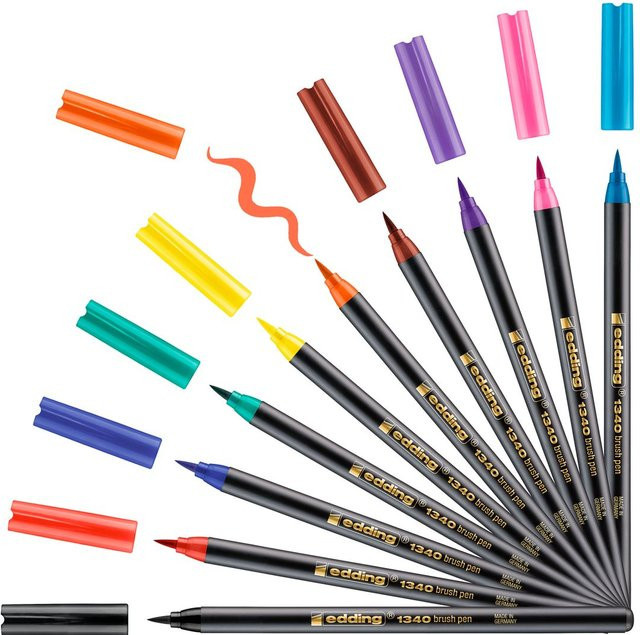 edding Tangle Brushpen-Set mit 10 mehrfarbigen Stiften - Bild 1