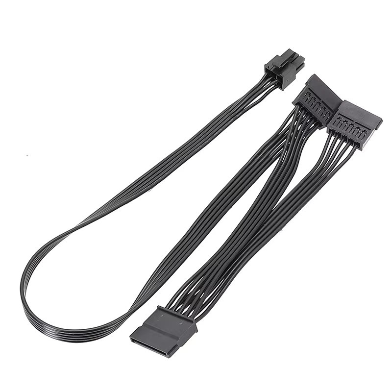 Corsair 6-Pin auf 3 x SATA 15-Pin Flachkabel für Netzteil und Festplatten in Schwarz oder Weiß - Bild 2