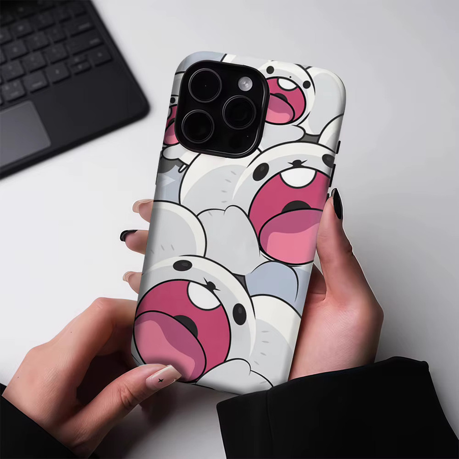 Potdemiel White Puffs Magnetische Handyhülle für iPhone 17 16 15 14 13 Pro Max Plus, robuste doppelschichtige Schutzhülle in Weiß - Bild 2