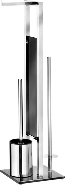 Wenko Stand-WC-Garnitur Rivalta aus Edelstahl in Silber und Schwarz - Bild 1
