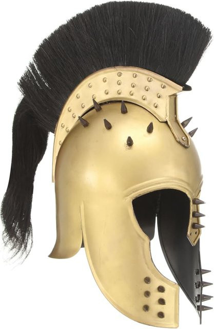 Griechischer Kriegerhelm Antike Replik von Yiwydaa aus Metall in Gold und Beige für Erwachsene - Bild 1