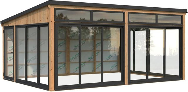 Palmako Holz-Gartenhaus Saga Slide Plus mit Pultdach in Braun - Bild 1